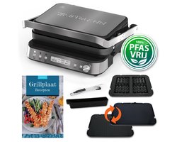 Wartmann Contactgrill - Wafelijzer - Tosti Apparaat - Paninigrill en Tosti ijzer - Gourmetstel - PFAS-vrij - Verwisselbare Platen & Vaatwasserbestendig - Groot Grilloppervlak - Snel Warm (2000W) - RVS
