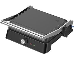 Westinghouse Retro Contactgrill – Panini Grill & Tosti Apparaat – 180° Openklapbaar – 29x24 cm – Instelbare Temperatuur – 2200W – Zwart