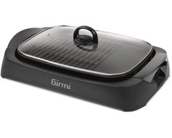 XL Elektrische Grill met Temperatuurinstelling en Deksel van Gehard Glas - 2200 W, Zwart