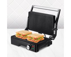 Zyrex® Contactgrill Met Uitneembare Platen - Contactgrill - Multi Grill - Zwart - 35cm x 16cm x 31cm; 2.1 kg