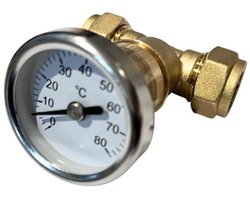 tempratuur meter met t-stuk 22 x 1/2 x 22