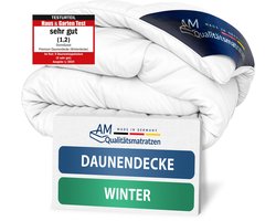 AM Qualitätsmatratzen - 100% dons - Extra warm donzen winterdekbed 140x200 cm - Winterdekbed 140 x 200 - Donsdekbed 140x200 - 100% Franse dons - Inlegwerk van katoen