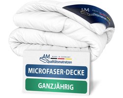 AM Qualitätsmatratzen Premium Microvezel All-Season Dekbed 220x240cm - Made in Germany - Allergievriendelijk Dekbed 220x240 met Sensofill Vulling - OEKO-TEX gecertificeerd Duvet 220x240 met 100% Katoenen Tijk