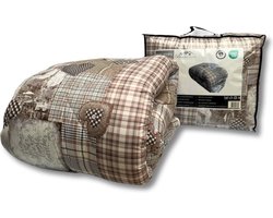 Beau Maison Bedrukt Dekbed Beige Taupe 200 x 220 cm / Hoesloos / 2 in 1 dekbed / Wasbaar / Dekbed zonder overtrek