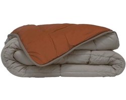 Bedrukt Dekbed Hoesloos Wasbaar Zonder Overtrek Eenpersoons - Zelesta® Easybed - Lichtgrijs & Gember 140x200cm