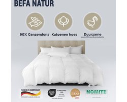 BEFA NATUR Dekbed All Season Ganzendons dekbed, 240x220 cm, van 90% ganzendons en 10% veren, Made in Germany