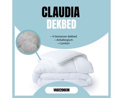 Claudia by Eleganzzz 4 Seizoenen Dekbed - 140x200 cm - Hotel Kwaliteit 4 Seizoenen Dekbed - Zomerdekbed & Winterdekbed - Anti Allergie - 600 gr/m2 - 4 Seizoenen Dekbed 140x200 - Eenpersoons - Dekbedden