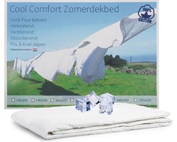 Cool Comfort Zomer Dekbed | Katoen | Verkoelend Zomerdekbed | Ventilerend & Absorberend | Fris & Koel Slapen | 140x200 cm