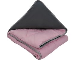 Cozyvita® | wasbare dekbed zonder overtrek - Pastel roze & Grafietgrijs - Inclusief gratis kussenslopen - 200x200cm