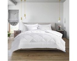 Dekbed 240x260 cm voor 4 seizoenen, dekbed microvezel 300gsm, vierseizoenendekbed 260x240, super zachte deken slaapdeken ademend 240 x 260, wit