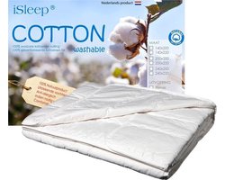 Dekbed Zomer Katoen Wasbaar - 100% Katoen - Eenpersoons - 140x200 cm - Wit