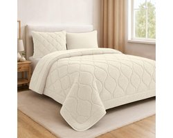Dekbed zonder Overtrek - Teddy Premium - Beige - Tweepersoons - 200 x 200 - Superzacht & Wasbaar - Inclusief Kussenslopen