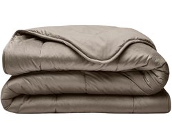 Droomtextiel All-In One Lazy Velvet Dekbed Zonder Overtrek - 200x200 cm -Taupe