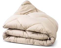 Dubbelzijdig Dekbed zonder Overtrek - 240x200cm - Taupe - Wasbaar Dekbed - Hoesloos Dekbed - Tweepersoons Dekbed