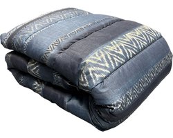 Dubbelzijdig Dekbed zonder Overtrek - 240x220cm - Donkerblauw/Lichtblauw - Wasbaar Dekbed - Hoesloos Dekbed - Tweepersoons Dekbed