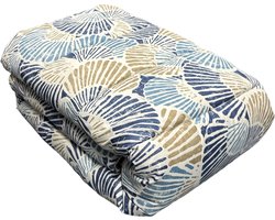 Dubbelzijdig Dekbed zonder Overtrek - 240x220cm - Lichtblauw/Grijs/Wit - Wasbaar Dekbed - Hoesloos Dekbed - Tweepersoons Dekbed