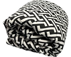 Dubbelzijdig Dekbed zonder Overtrek - 240x220cm - Zwart/Wit/Grijs - Wasbaar Dekbed - Hoesloos Dekbed - Tweepersoons Dekbed