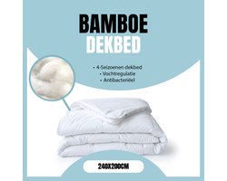 Eleganzzz 100% Bamboe Viscose 4 Seizoenen Dekbed - 240x200 - Zomerdekbed & Winterdekbed - Anti Allergie - 500 gr/m2 - 4 Seizoenen Dekbed 240x200 - Lits Jumeaux - Dekbedden
