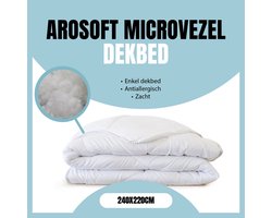 Eleganzzz Arosoft Enkel Dekbed Microvezel - 240x220cm - Winterdekbed - All Year Dekbed Enkel - 500gr/m2 - Enkel Dekbed 240x220 - Lits Jumeaux Extra Lang - Dekbedden