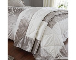 Gewatteerde Sprei Lattice Cut Velvet 220x230cm Naturel