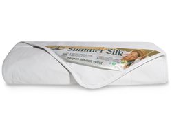 H&D Summer Silk Zijden Zomerdekbed - 100% Natuur Wilde zijde vulling - Tijkstof van 100% puur Percal zachte Katoen - Eenpersoons - 140x200cm