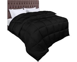 Home Idea’s - Luxe bedrukt dekbed - Hoesloos Dekbed - Dekbed zonder overtrek - Lits Jumeaux - 240 x 220 - All Year - Zwart