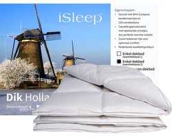 iSleep Dekbed - Enkel - 15% Dons (Warmteklasse 2) - Eenpersoons - 140x200 cm