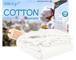 iSleep Katoenen 4-Seizoenen Kinderdekbed - 100% Katoen - Junior - 120x150 cm - Wit
