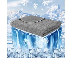 verkoelend dekbed - 100x150cm - koeldeken - zomerdeken - verkoelingsdeken - koelings deken - koelmatras voor mensen - absorberend, fris en luchtig - zelfkoelende deken - woondeken, bankdeken, reisdeken - grijs