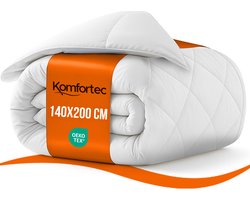 Komfortec All year dekbed enkel | 140x200 cm - Dekbed Geschikt Voor Alle Seizoenen - All Season - Zomerdekbed & Winterdekbed - Anti Allergie Dekbed - Hotelkwaliteit - Zacht & Ademend - Eenpersoons Dekbed