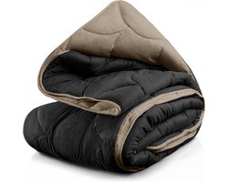 Lazy Dekbed & Dekbedovertrek in 1 - Double Face- Black taupe -240x200