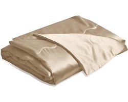 Luxe Satijnen Zomerdeken Beige 220x240 cm Koel en Zijdezacht