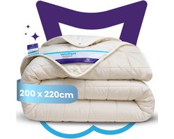 Slaapspeciaal | Luxe 4-Seizoenen Wollen Dekbed - 100% Australische Scheerwol | 200x220 cm - Zomer én winterdekbed – Tweepersoons - Extra Lang 220 cm – Ademend & Natuurlijk Slaapcomfort