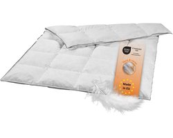 sleepling donzen dekbed - zomerdekbed 200x200 cm - dekbed met 20% dons / 80% veren - als licht dekbed, verendekbed of zomerdeken - Downpass gecertificeerd - Made in EU - 200 x 200 cm - wit