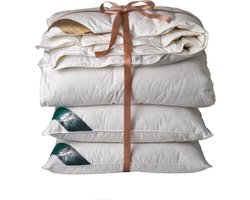 Ten Cate Dekbed - Dekbed 240x200 - dekbedden - 4 seizoenen dekbed - 90% ganzendons - inclusief 2 eendenveren hoofdkussens
