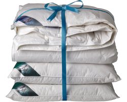 Ten Cate Dekbed - Dekbed 240x220 - dekbedden - 4 seizoenen dekbed - 60% eendendons - inclusief 2 eendenveren hoofdkussens