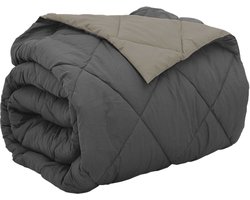 vidaXL - Volledig - Jaar - Dekbed - Lichtgrijs - en - Antraciet - 240 - x - 260 - cm