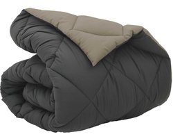 vidaXL - Winter - Duvet - Lichtgrijs - en - Antraciet - 220 - x - 155 - cm - Microvezel