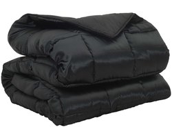 vidaXL - Winter - Duvet - Zwart - 220 - x - 260 - cm - Satijn - en - Microfiber