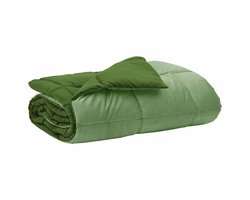 vidaXL - Zomer - Deken - Gekwilt - Groen - 155 - x - 200 - cm - Microvezel
