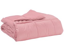 vidaXL - Zomer - Deken - Gekwilt - Roze - 155 - x - 220 - cm - Microvezel
