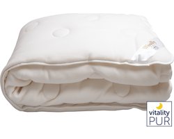 Vitality Pur Woolly Dekbed - 155x220 cm – Eenpersoons - 4 Seizoenen Dekbed – Zachte Woolly Fleece & Organic Katoen – Ademend en Vochtregulerend – Warmteklasse 3