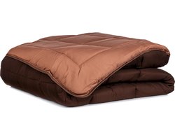 Zelesta® Easybed Chocolade & Mokka 140x200cm - Dekbed zonder overtrek - 30 dagen proefslapen - Wasbaar hoesloos dekbed - Bedrukt dekbed - All Year Winterdekbed & Zomerdekbed
