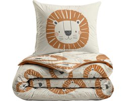 Zelesta® Kiddybed Lucky Lion 140x200 - Kinderdekbedovertrek - 30 dagen proefslapen - Wasbaar hoesloos kinderdekbed - Bedrukt kinderdekbed - All Year Winterdekbed & Zomerdekbed