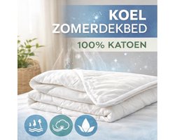 Zomerdekbed katoen 240x220, Koel & Ademend – Licht Zomer Dekbed – 100% Katoen – Ideaal bij Warm Slapen – Cool cotton – warmteklasse 4