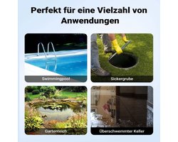 3 in 1 vlakzuigende dompelpomp RVS 400 W, vuilwaterpomp 8000 l/u, ondiepwaterpomp met vlotter, vlakzuigende pomp voor kelder