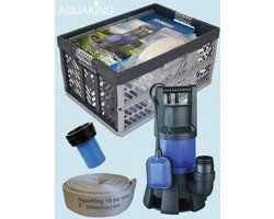 Aquaking Dompelpomp Vuilwater Q1000V2 Complete Wateroverlast Set Incl. Brandweerslang, Slangtule, Slangklem & Krat - Dompelpomp - Waterpomp - Dompelpomp Vuil Water