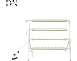 Deniva Hydrocultuur Kweekset – 36 Gaten - 4 PVC Buizen - Met Waterpomp – Plantensysteem - Binnen & Buiten - Watercirculatie