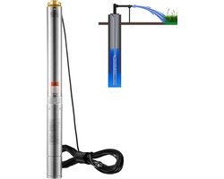 Diepe Bron Dompelpomp, 1100 W, 230 V, 50 Hz, 7,1 M³/H Debiet, 105 M Opvoerhoogte, Roestvrij Staal, Ip68 Waterdicht voor Industrie, Irrigatie, Huishouden
