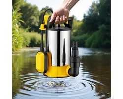 Dompelpomp Vlakzuiger met vlotter 550 W, rvs vuilwaterpomp 12500 l/u, vlakzuiger met verschillende onderkanten, aanzuigpomp voor kelder, tuinwaterpomp drainagepomp